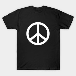 1960s Style, White Peace Sign T-Shirt